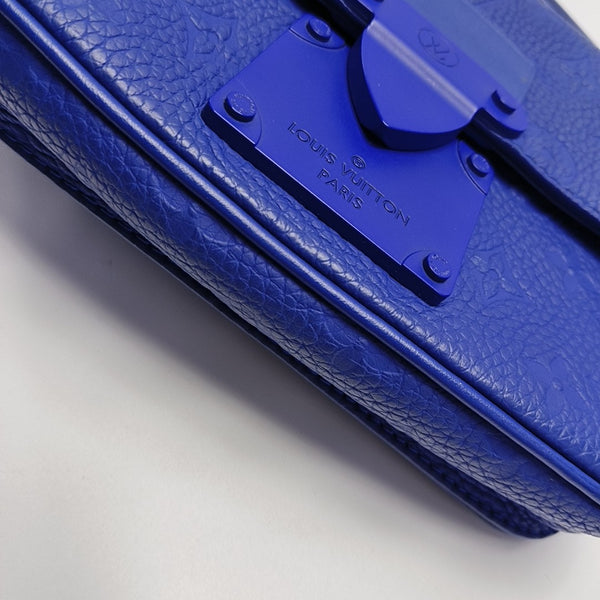 S LOCK Monogram Calfskin Blue
