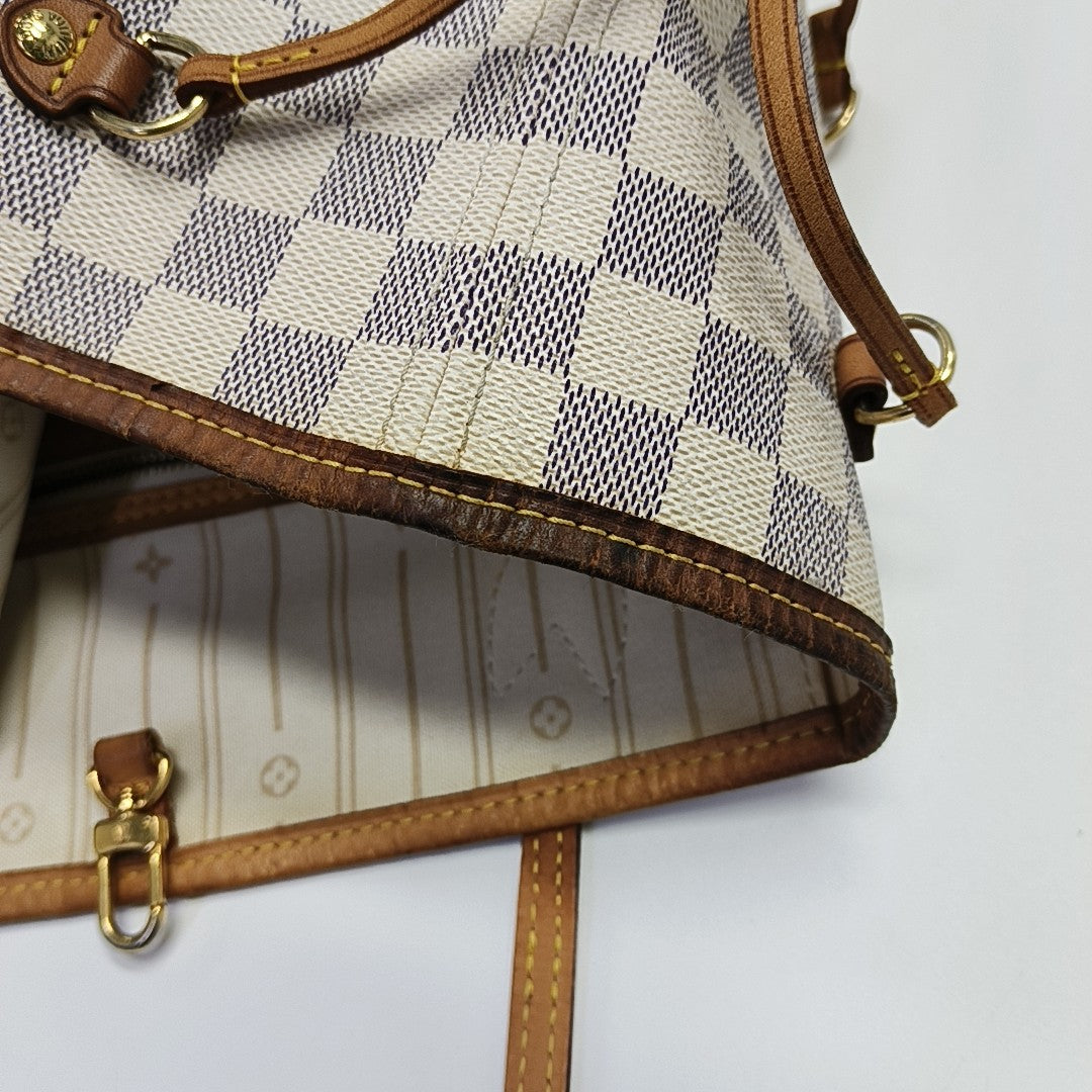 NEVERFULL MM Damier Azur Coated Canvas Beige