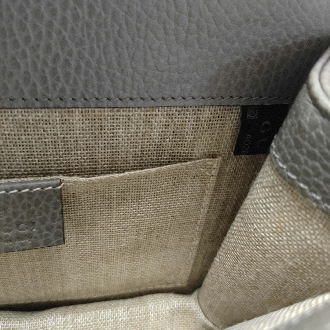 Interlocking G Small Calfskin Gray