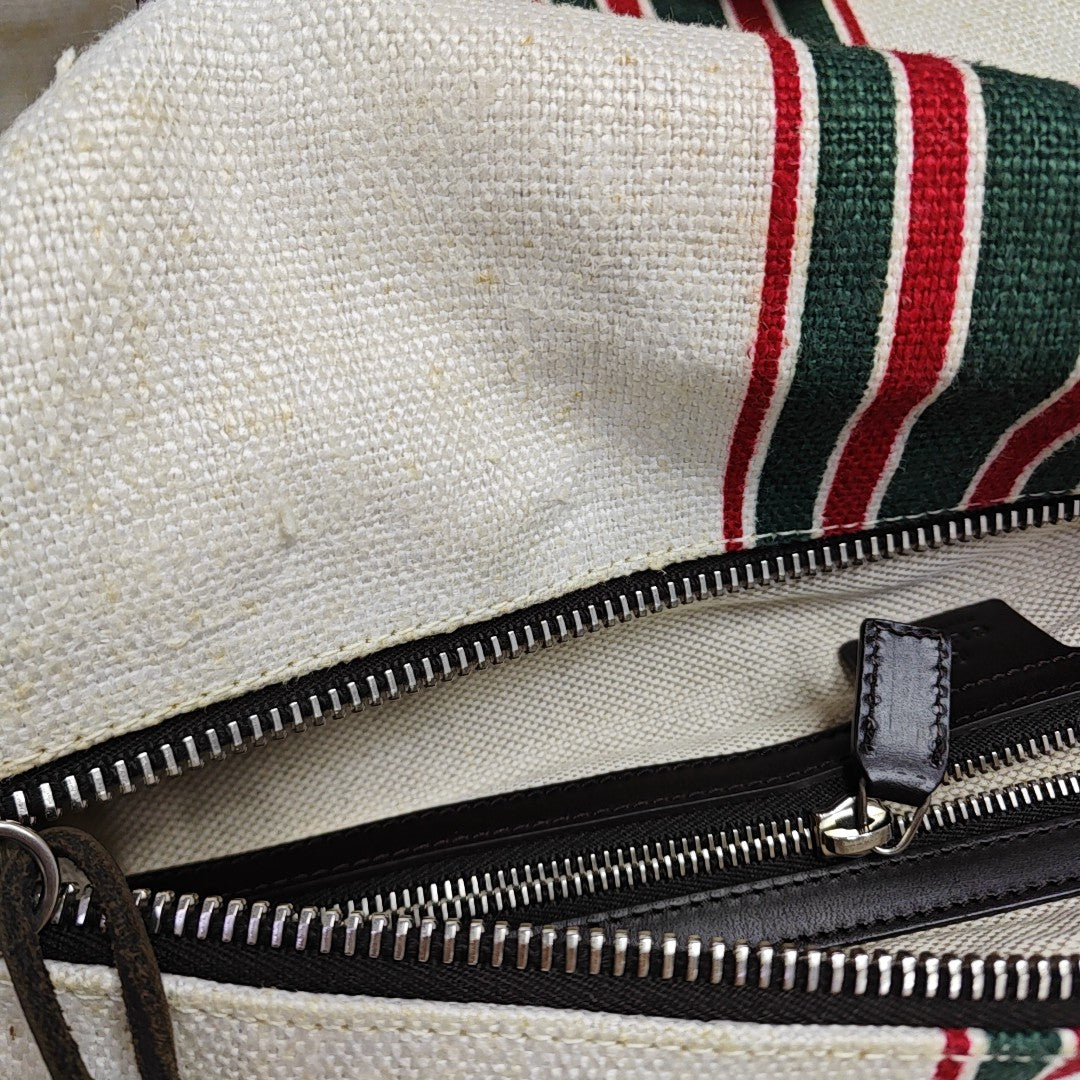 Linen Top Handle Bag Multicolor