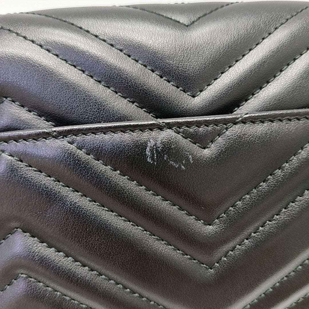 GG Marmont Mini Quilted Calfskin Black