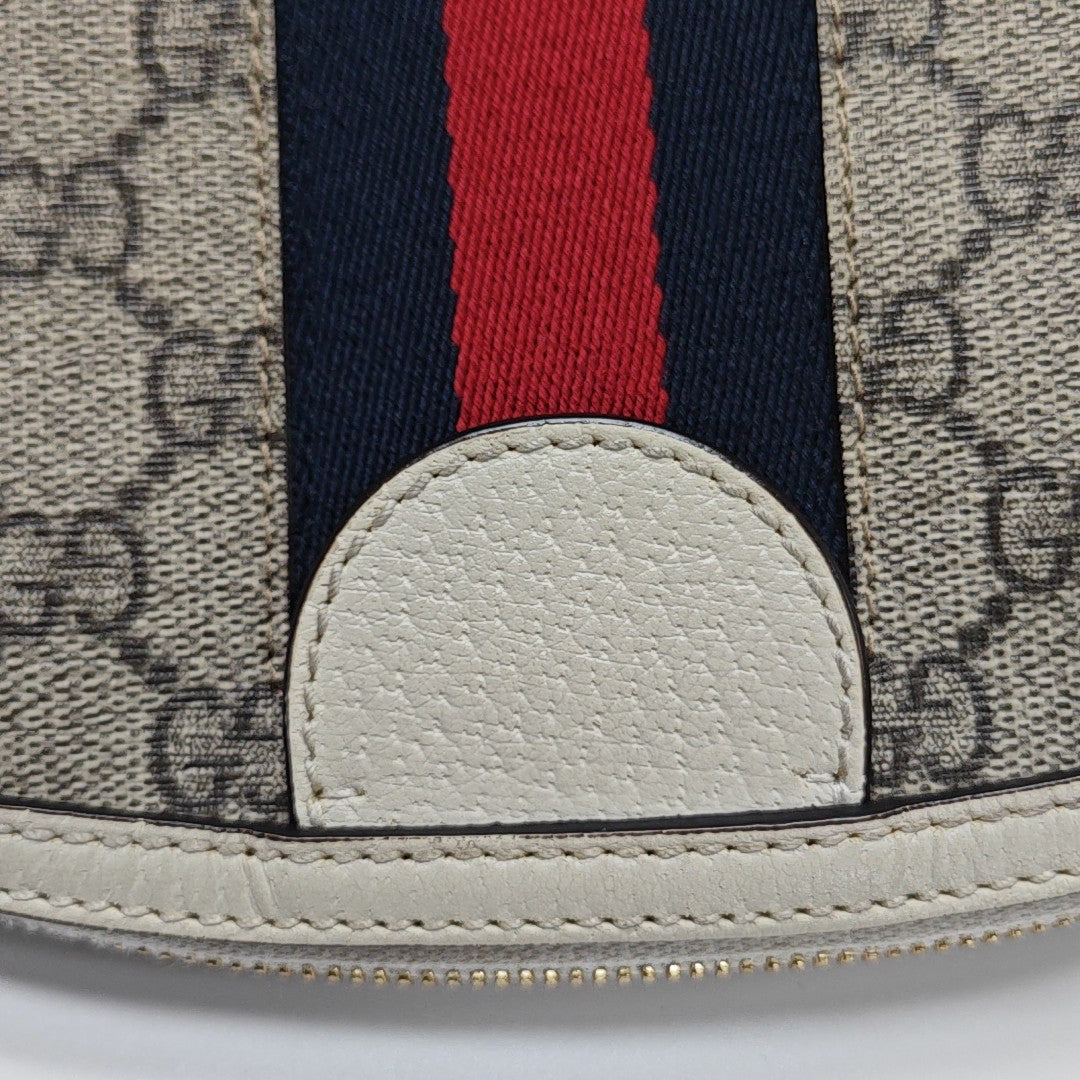 Ophidia Small Monogram Coated Canvas Beige