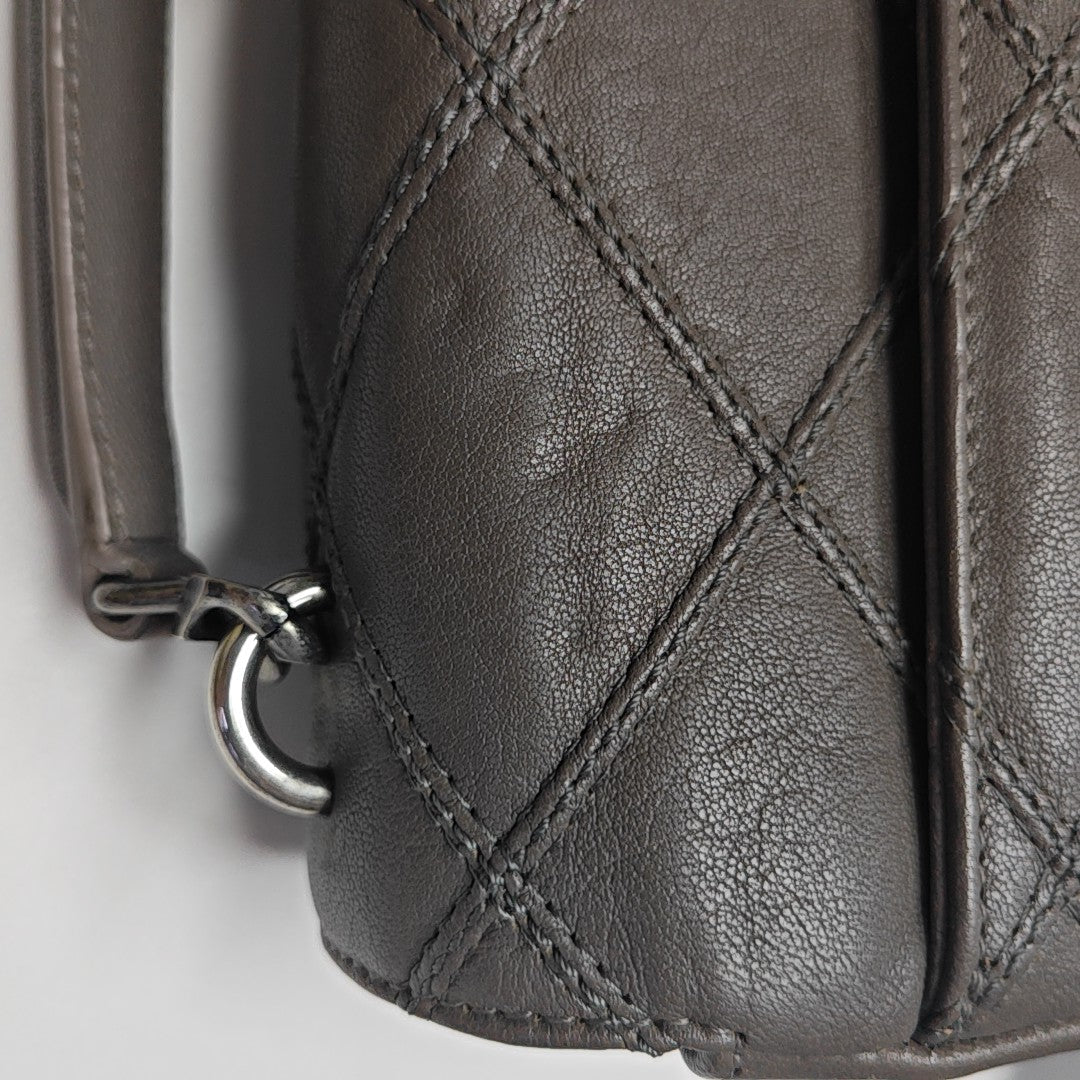 COLLEGE Medium Quilted Lambskin Gray