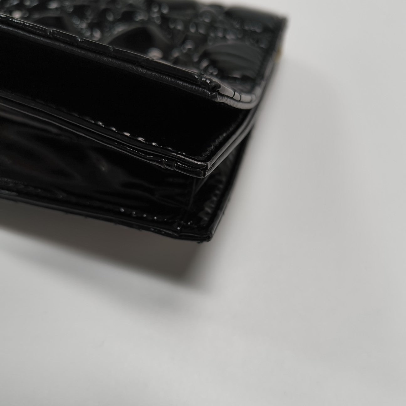 Lady Dior Medium Cannage Patent Leather Black