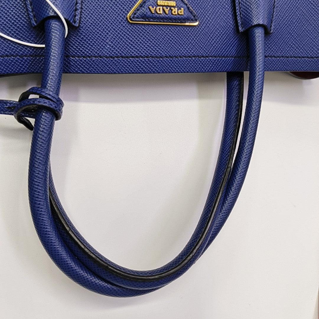 Double Medium Saffiano Calfskin Blue
