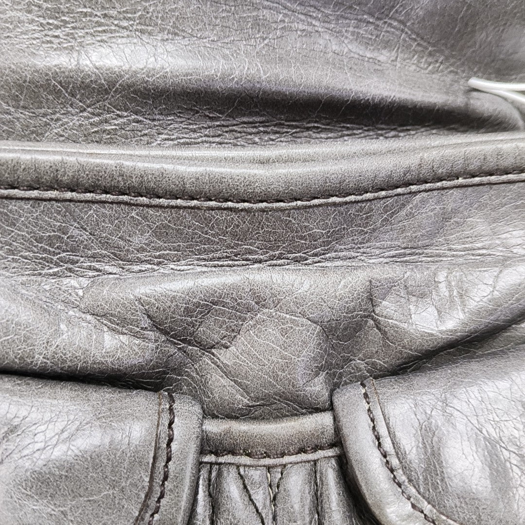 Miu Coffer Quilted Lambskin Gray