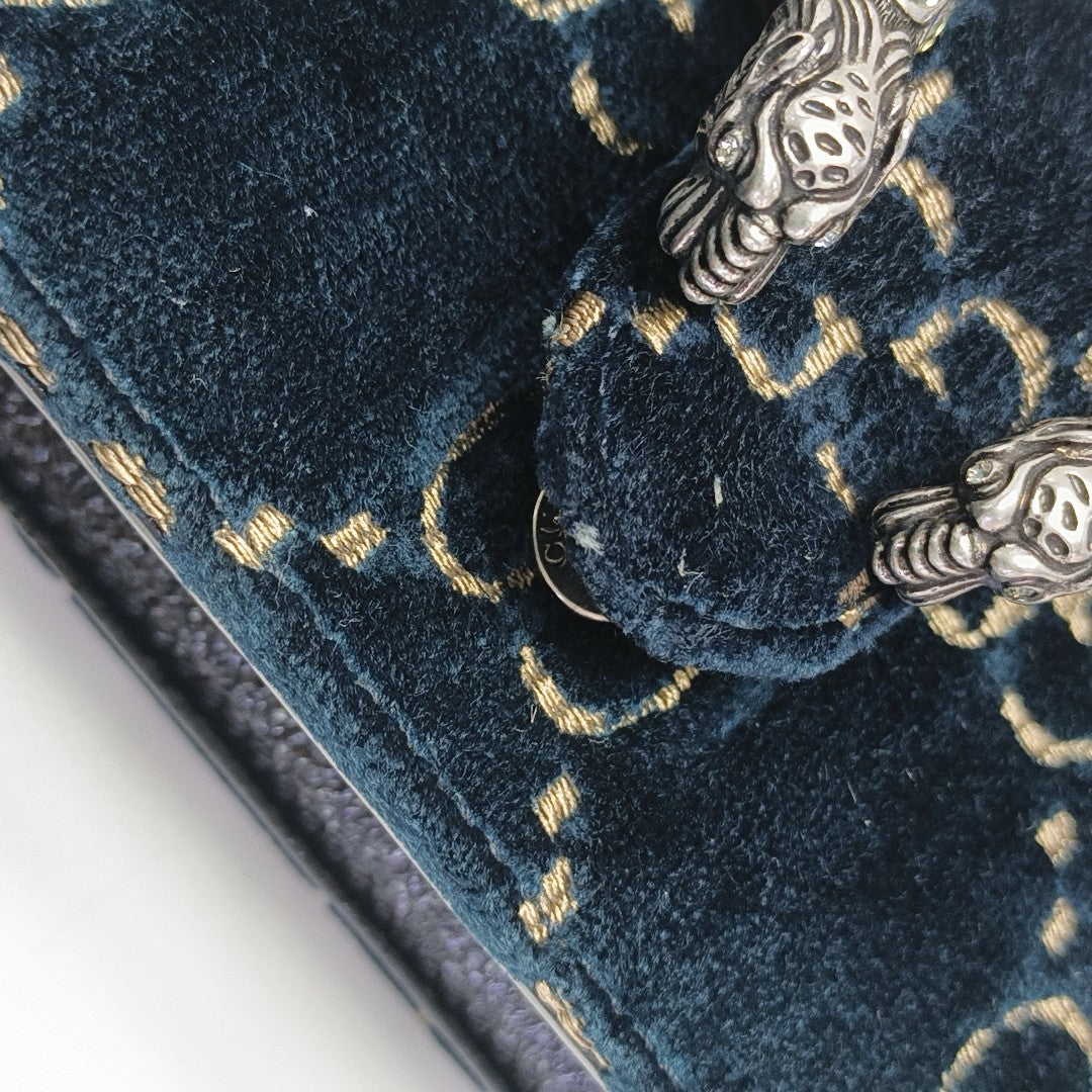 Dionysus Super Mini Monogram Velvet Blue