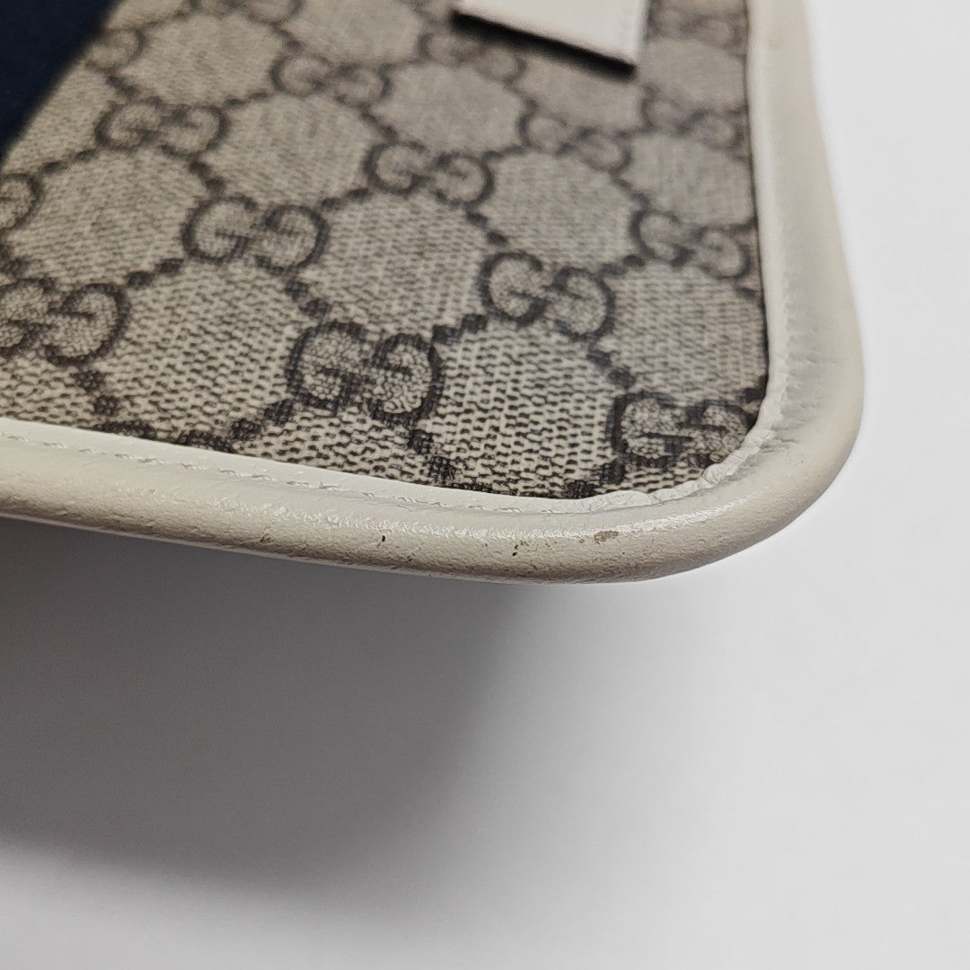 Ophidia Small Monogram Coated Canvas Beige
