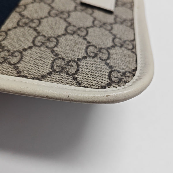 Ophidia Small Monogram Coated Canvas Beige