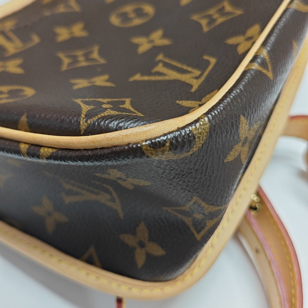 SOLOGNE PM Monogram Coated Canvas Brown