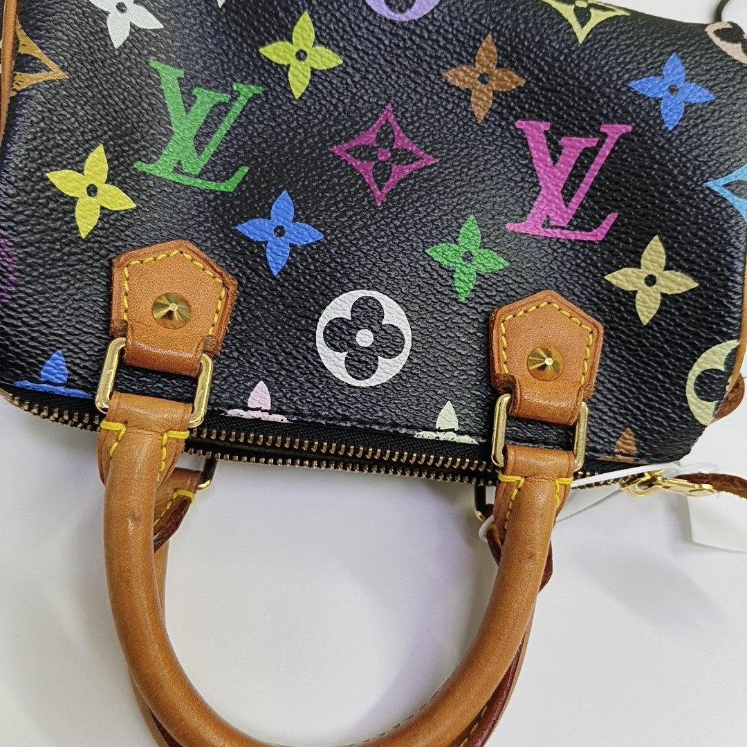 LV × TM SPEEDY Nano Monogram Coated Canvas Black
