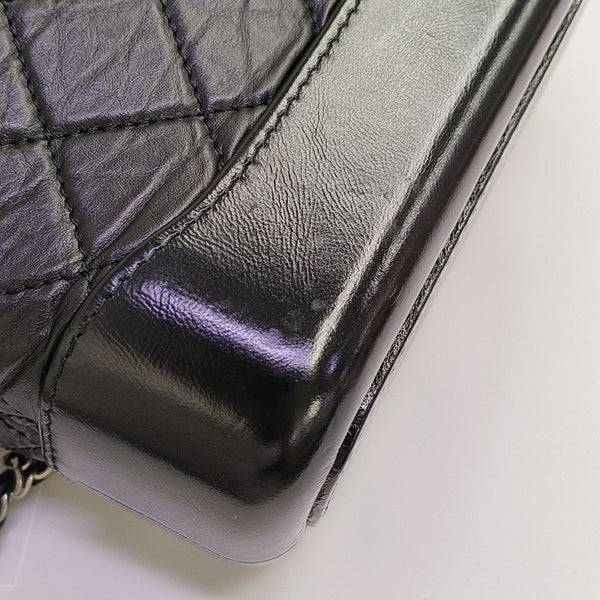 GABRIELLE Small Quilted Vintage Calf Black