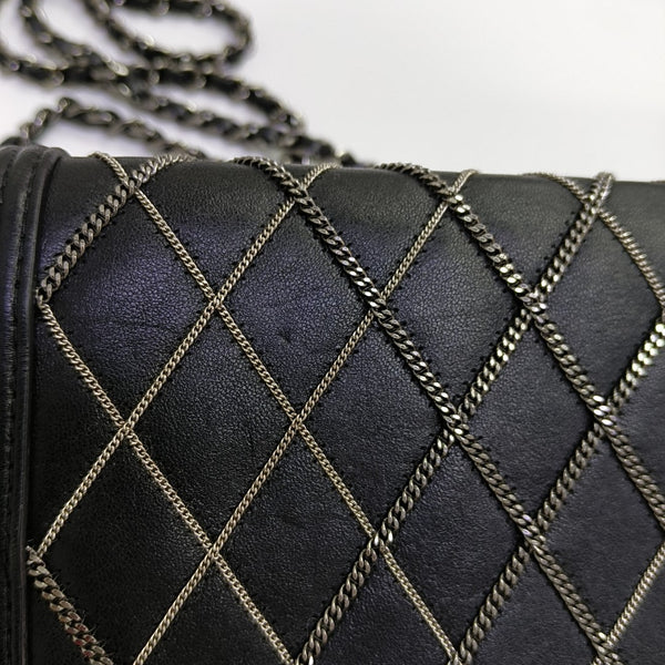 Quilted Calfskin Shoulder Bag Black