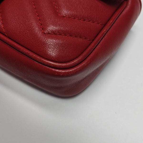 GG Marmont Mini Quilted Calfskin Red