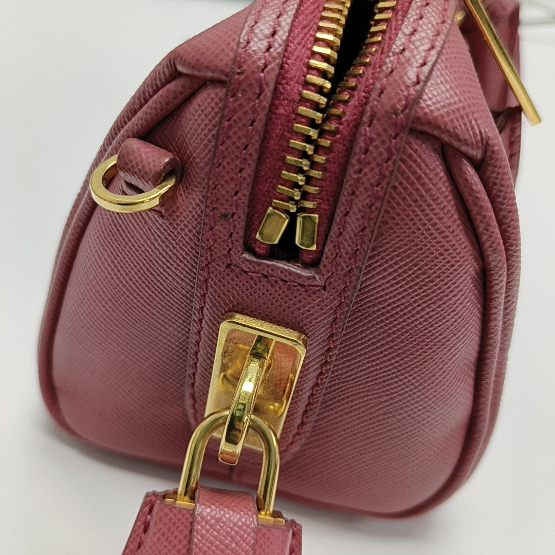 Saffiano Calfskin Shoulder Bag Pink