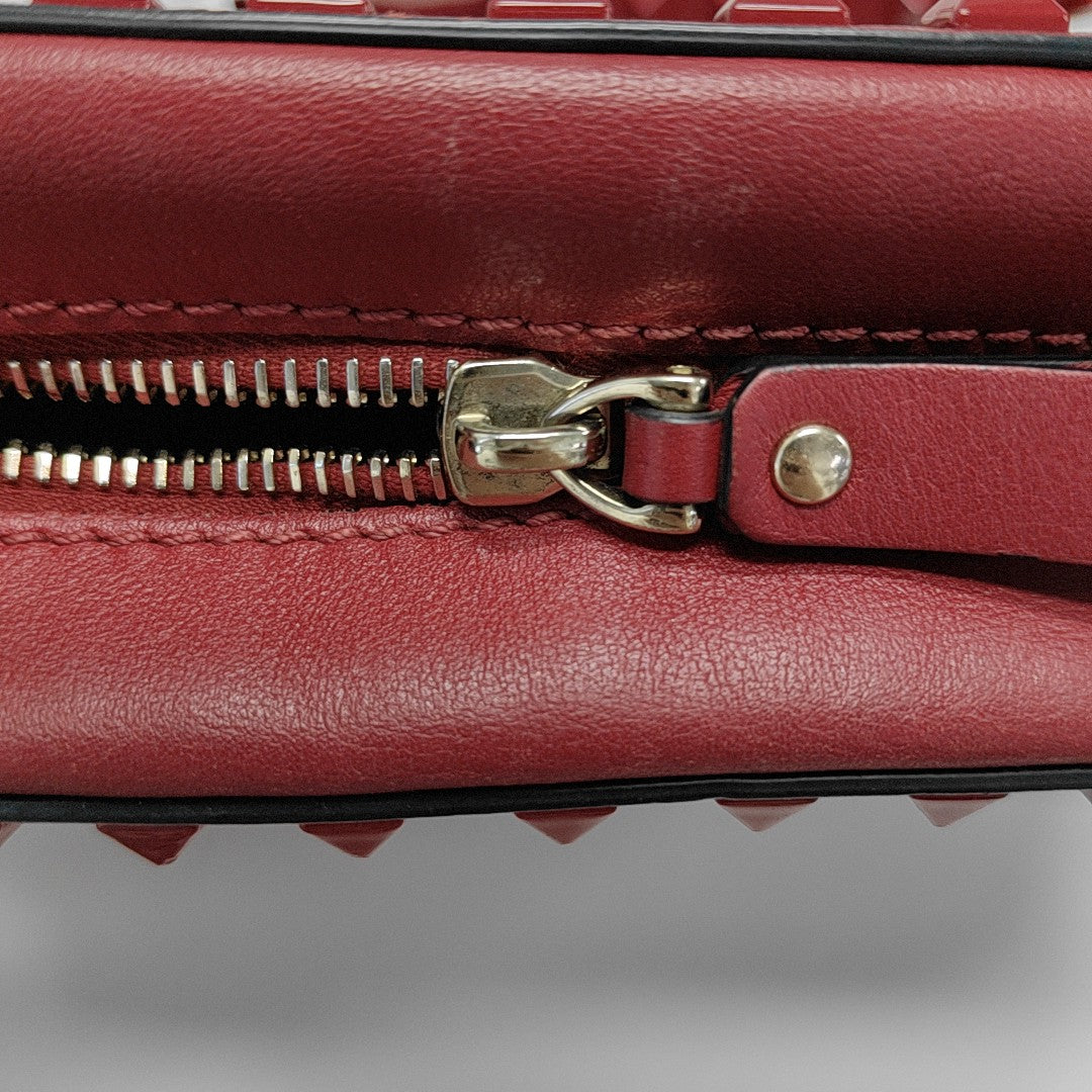 Leather Shoulder Bag Red
