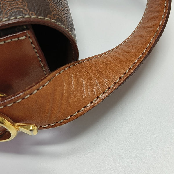 Coated Canvas Shoulder Bag Brown
