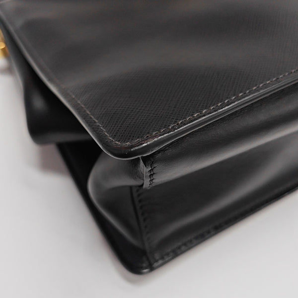 Light Frame Saffiano Calfskin Black