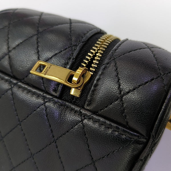 80'S VANITY Mini Quilted Lambskin Black