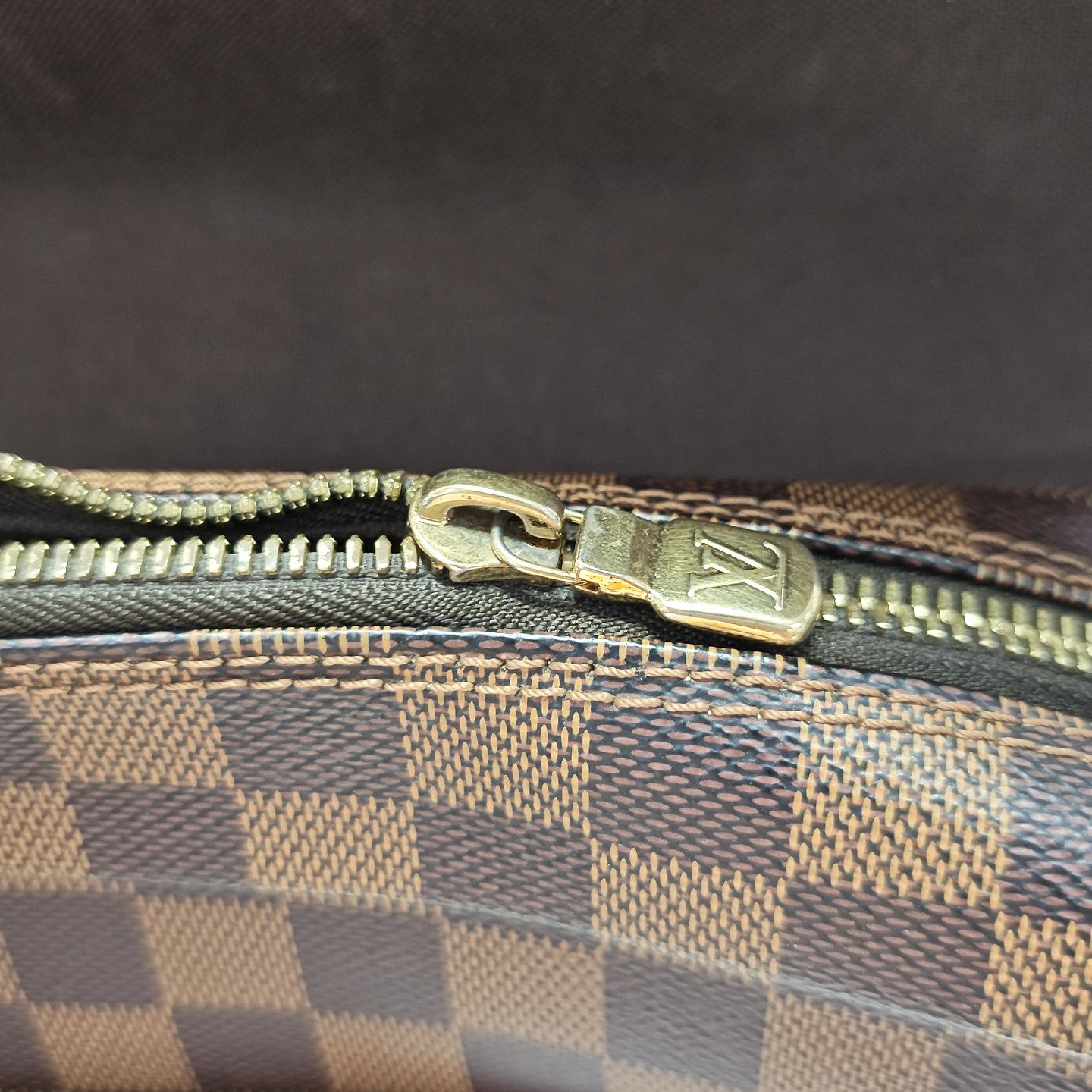 SHELTON MM Damier Ebene Coated Canvas Brown
