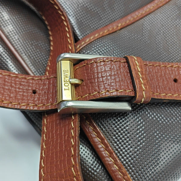 Coated Canvas Crossbody Bag Brown