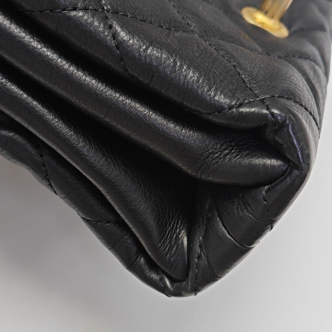 Quilted Calfskin Shoulder Bag Black