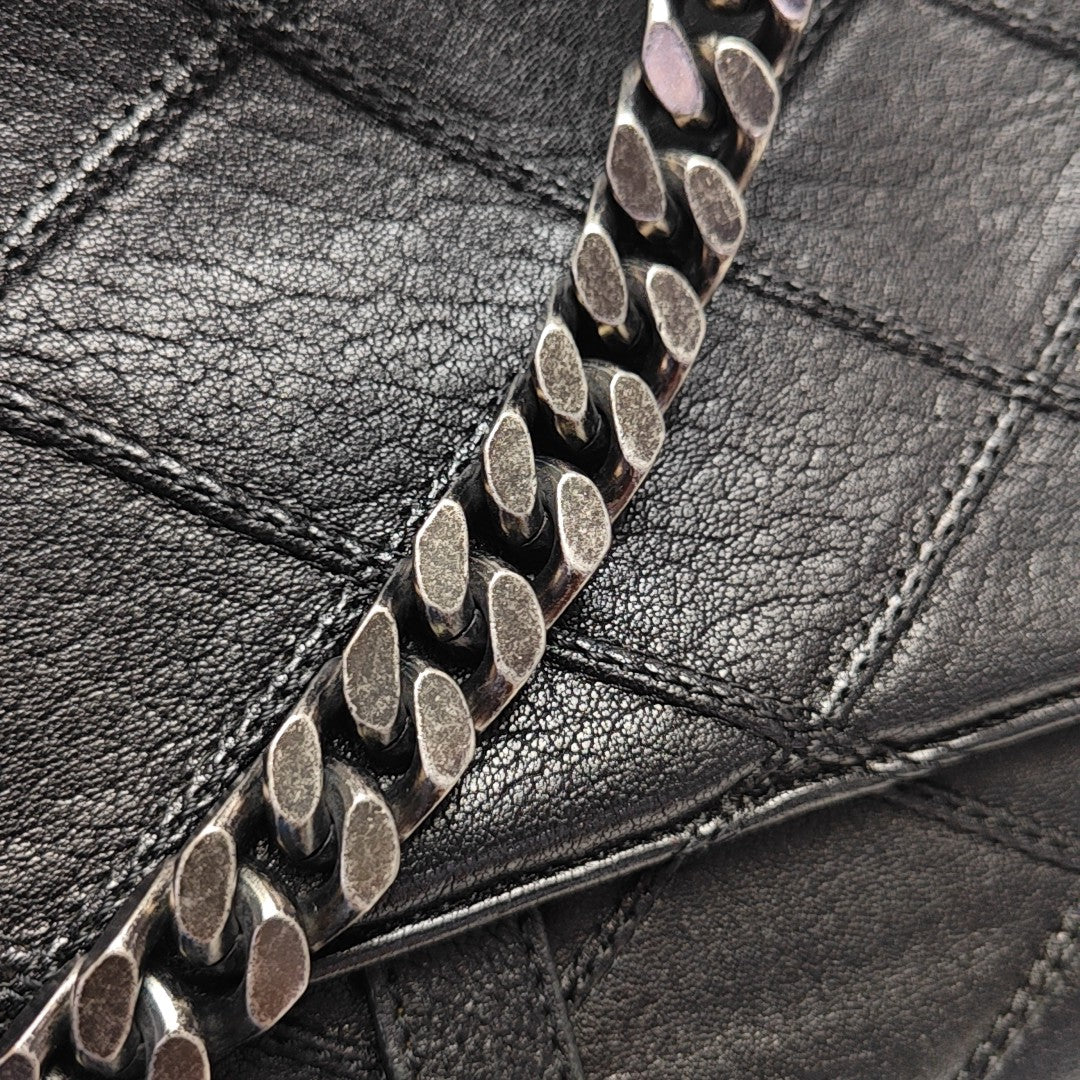 COLLEGE Medium Quilted Lambskin Black