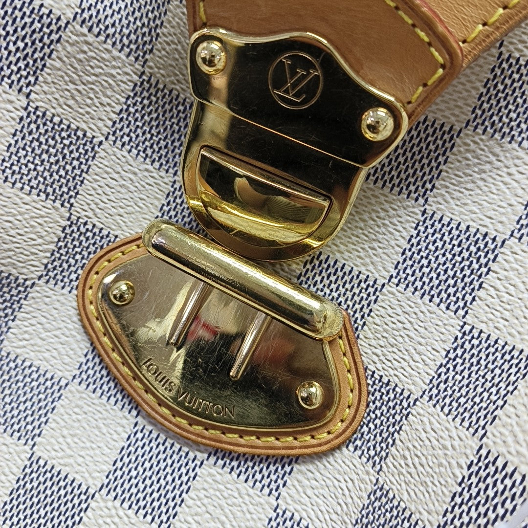 STRESA Damier Azur Coated Canvas White
