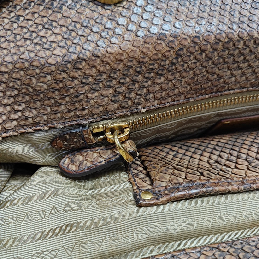 Python Tote Bag Brown