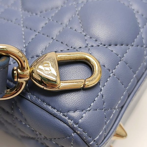 Lady Dior Small Cannage Lambskin Blue