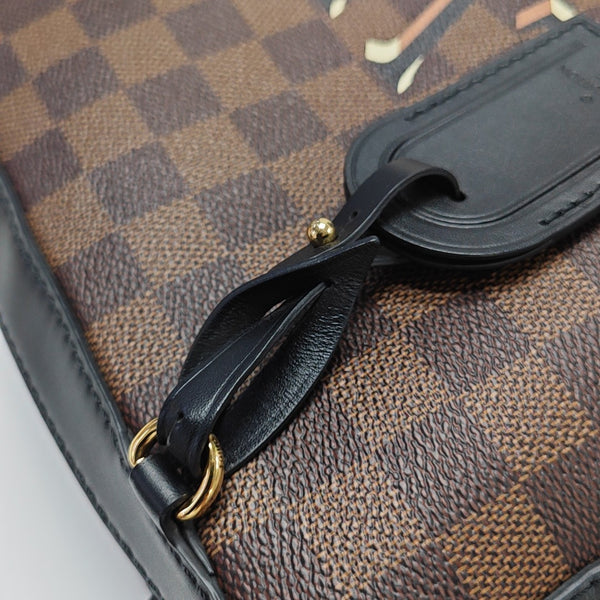 SANTA MONICA Damier Ebene Coated Canvas Brown