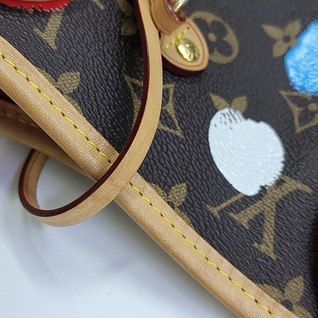 NEVERFULL MM Monogram Coated Canvas Brown