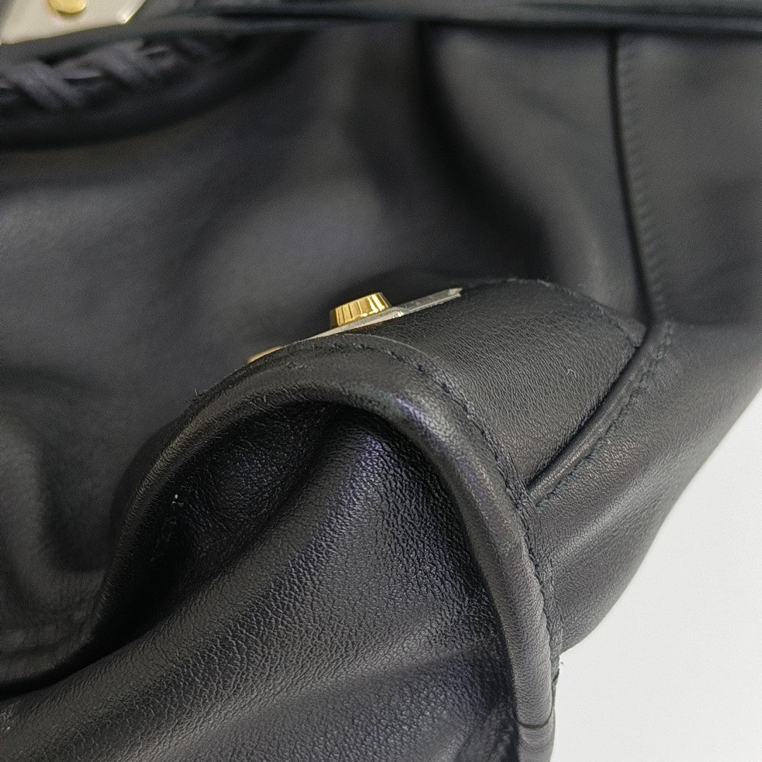 Metal Plate Classic City Lambskin Black