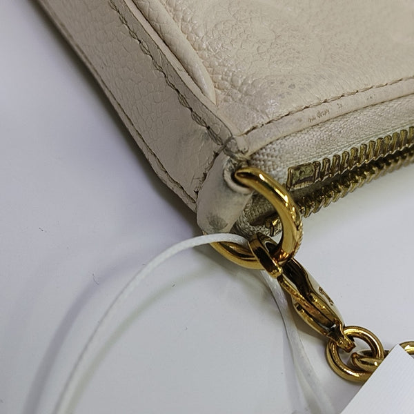 EASY POUCH ON STRAP Calfskin Beige