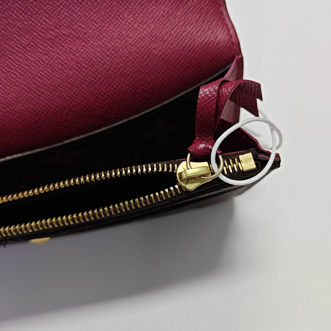 EMILIE Monogram Coated Canvas Brown Wallet
