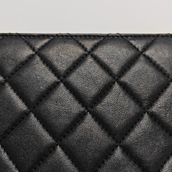 CLASSIC VERTICAL PEARL Medium Quilted Lambskin Black