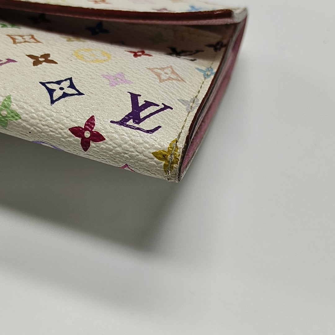 LV × TM PORTE MONNAIE Monogram Coated Canvas White Wallet