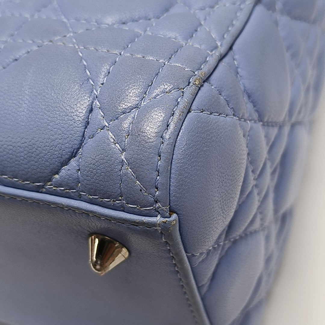 Lady Dior Medium Cannage Lambskin Blue
