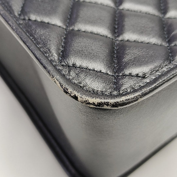 Quilted Calfskin Shoulder Bag Black