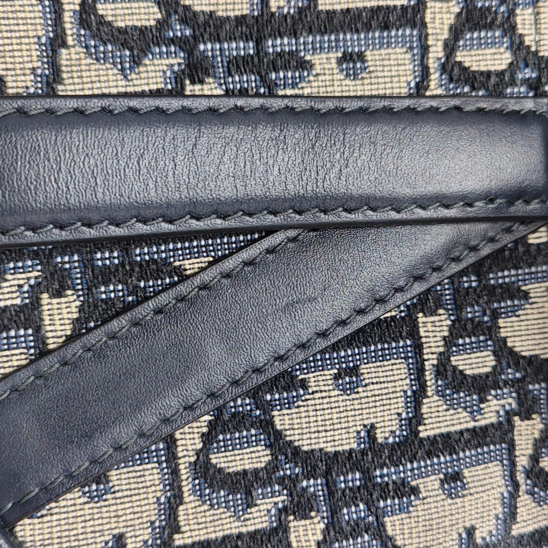 Saddle Mini Oblique Canvas Blue