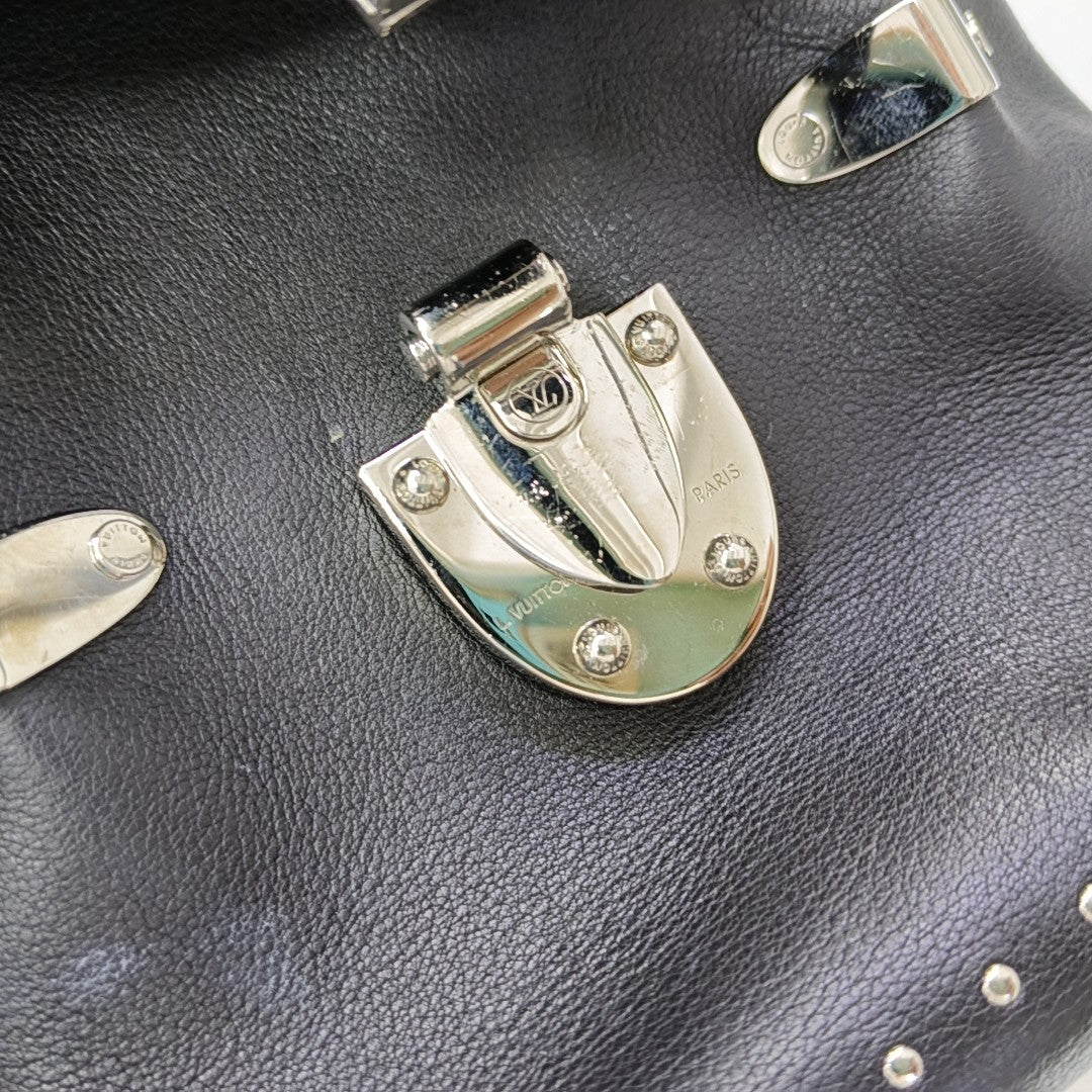 Monogram Calfskin Shoulder Bag Black