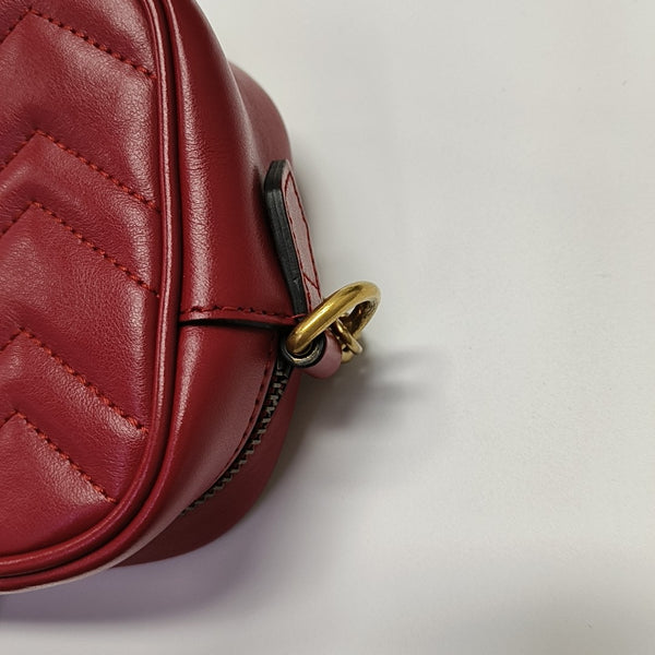 GG Marmont Super Mini Quilted Calfskin Red