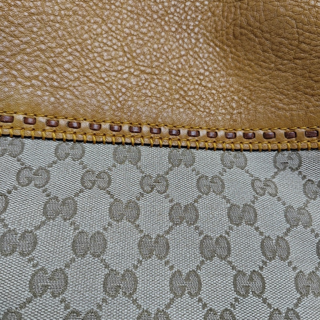 Monogram Fabric Top Handle Bag Beige