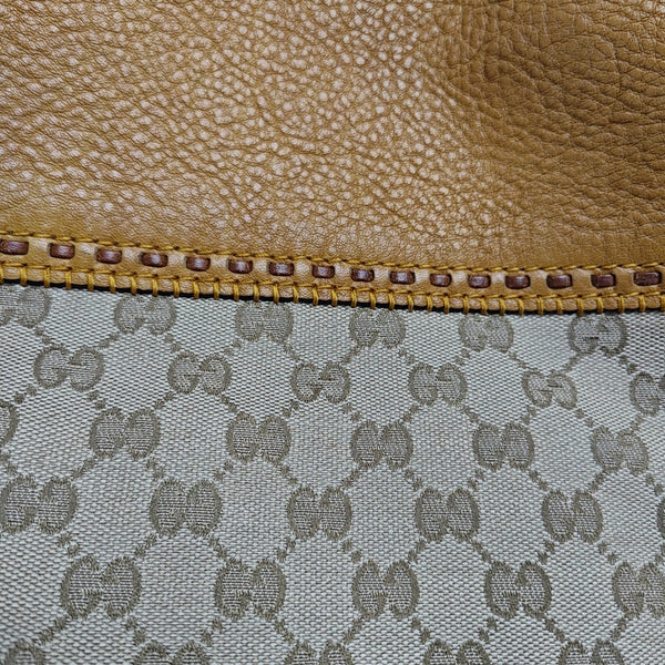 Monogram Fabric Top Handle Bag Beige