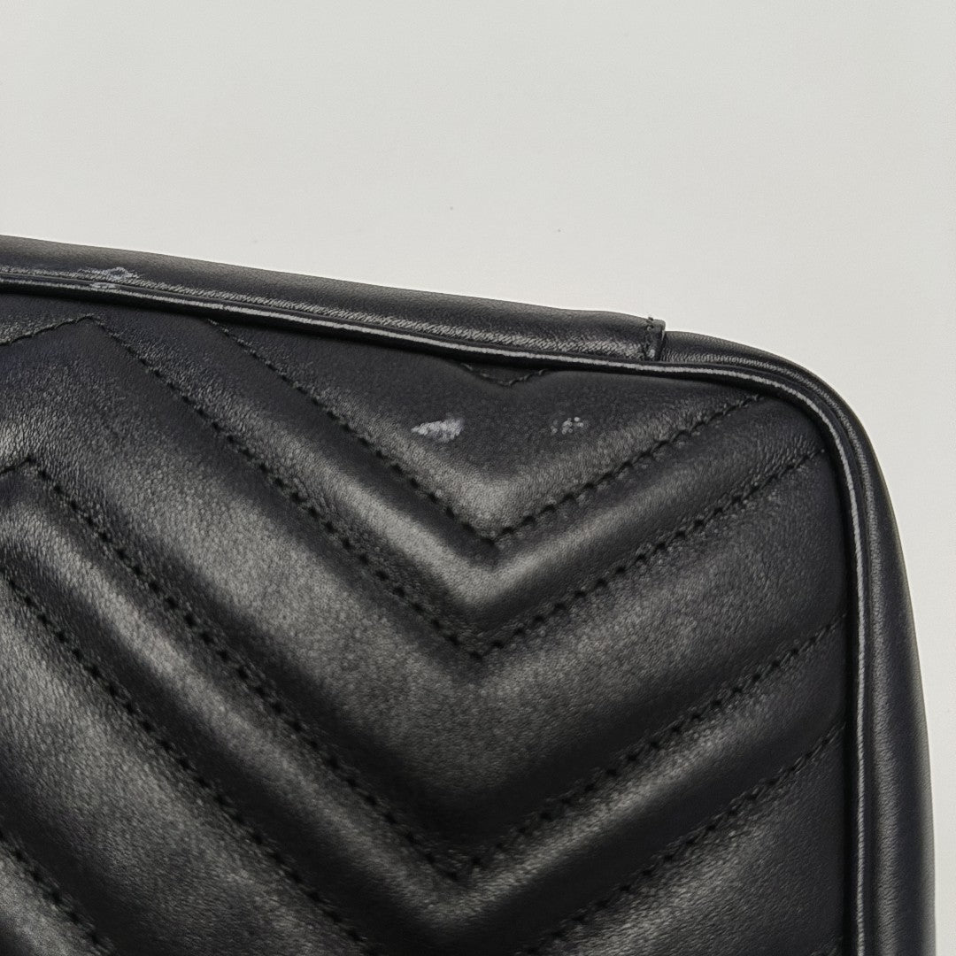 GG Marmont Small Quilted Calfskin Black