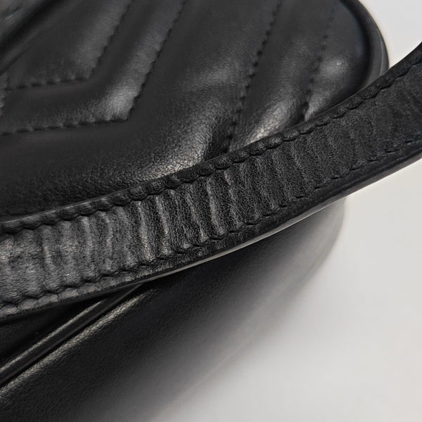 GG Marmont Small Quilted Calfskin Black