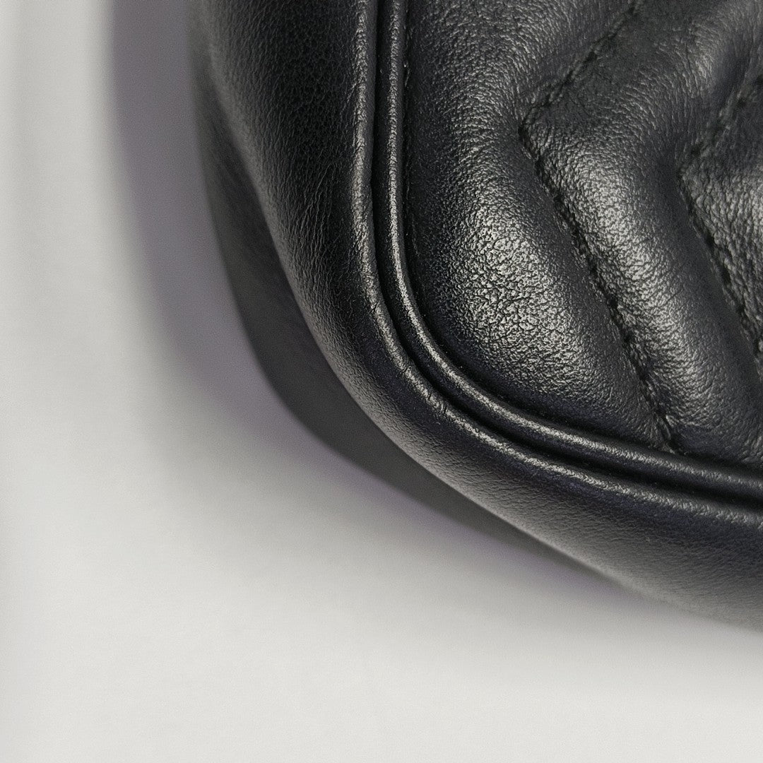GG Marmont Mini Quilted Calfskin Black