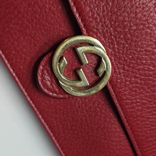 Interlocking G Small Calfskin Red
