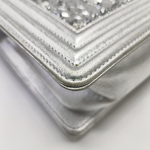 BOY CHANEL Medium Lambskin Silver