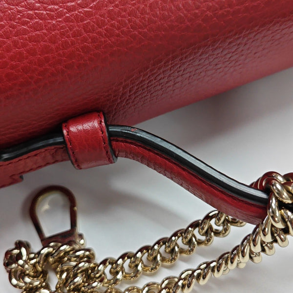 Interlocking G Large Calfskin Red